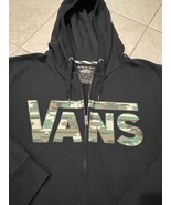 VANS Off The Wall  Hoodie Mens Large Black Aztec Camo Spellout Sweatshirt - $26.19 CAD