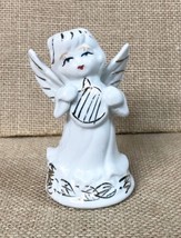 White Porcelain Angel Holding Instrument Figurine - $3.96