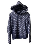 Champion  Hoodie Mens Blue Medium All Over Print Navy Warm Pullover VTG - £13.37 GBP