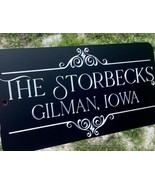 Silver Engraved Personalized YOUR Text Custom House Home Metal 6x12 Sign... - £17.13 GBP