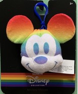 Mickey Mouse Disney Rainbow Collection Keychain Clip-On Pride Plush Toy - $9.78