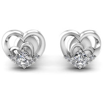 Wind Love Heart Stud Earrings  Heart-Like Buckle Exquisite Women&#39;s Earrings Simp - £8.02 GBP