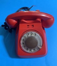 RARE ALBANIAN DESK PHONE PLASTIC RED TELEPHONE  made in ALBANIA COMMUNIS... - $148.50