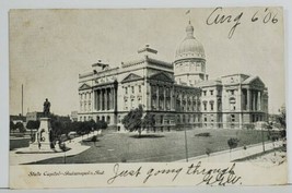 Indianapolis Indiana State Capitol 1906 to Elwood City Postcard M18 - £7.82 GBP
