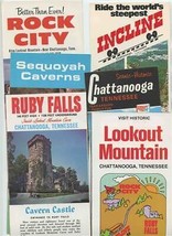 6 Chattanooga Tennessee Brochures Rock City Sequoyah Caverns Ruby Falls 1970&#39;s - £21.70 GBP