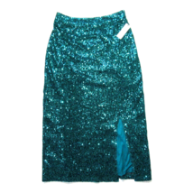 NWT Anthropologie Maeve Alicia in Green Metallic Sequin Slit Pencil Skirt XS - £56.32 GBP