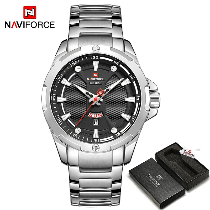 NAVIFORCE Fashion   Watch Men 2024    Wristwatch Casual Clock Stainless Steel Wa - £48.50 GBP