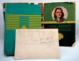 1940 vintage GIRL SCOUT HANDBOOK w DJ owner RUTHANN DODSON north wales p... - $42.08
