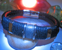 Haunted BRACELET PROTECTION AGAINST CURSES MAGICK 925  LEATHER WITCH Cassia4 - $32.00