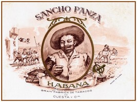 4734.Decorative Poster of vintage Cuban cigar label Sancho Panza.Smoke s... - $23.97 CAD+