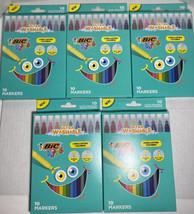 BIC Kids Coloring Markers Medium Washable Markers 10 Count 5 Packs New - £11.13 GBP