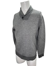 Untuckit Men Sweater XL Shawl Neck Collar Heather Gray Pullover 100% Cotton - £19.12 GBP