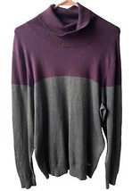 Calvin Klein Sweater Womens XL Color Block  Long Sleeved Turtle Neck Tight Knit - £18.47 GBP