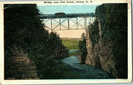Bridges Postcard Bridge Over Fall Creek Ithaca New York Posted 1920 - £11.61 GBP