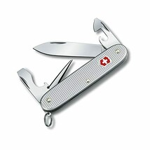 Victorinox Pioneer Ribbed Alox Pocket Knife - Silver  - $1,436.10 MXN