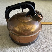 Vintage England Solid Copper Tea Kettle With Coil - £138.05 GBP