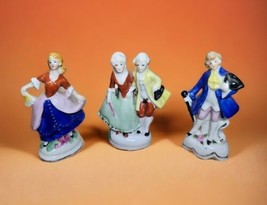 Antique 19th Century German Porcelain Victorian Courting Couples 2.5 in Set of 3 - £71.20 GBP