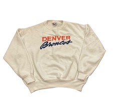 Vintage 1980&#39;s Denver Broncos Crewneck Sweatshirt Signal Made in USA Large - $34.99