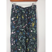 H&amp;M Anna Glover Lounge Pants 6 Womens Green Floral Straight Leg Pull On ... - £14.94 GBP