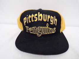 ORIGINAL Vintage 1990s AJD Pittsburgh Penguins Adjustable Cap Hat New No Tag - £19.77 GBP