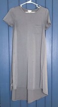Lularoe Sold Gray Carly Dress Size XS High Low Has Chest Pocket Versatile - $6.93