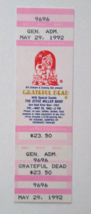 Grateful Dead Vintage UNUSED Concert Ticket Steve Miller Band Jerry Garcia 1992 - £18.02 GBP