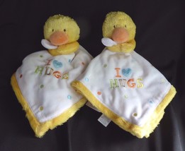 Carters White I Love Hugs Heart Duck Polka Dot Security Blanket Lovey Ba... - £19.22 GBP