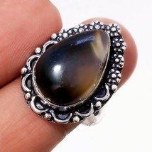 Black Geode Agate Gemstone Handmade Ethnic Antique Gift Ring Jewelry 8.25&quot; SA 99 - £3.89 GBP