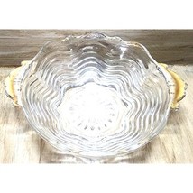 Vintage Anchor Hocking Clear W/ Gold Trim Handled Glass Bowl Candy Nut R... - $253.77 MXN