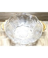 Vintage Anchor Hocking Clear W/ Gold Trim Handled Glass Bowl Candy Nut R... - $253.77 MXN
