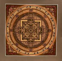 HAND-PAINTED, KALACHAKRA MANDALA, ORIGINAL, TIBETAN, THANGKA, THANKA, PA... - $2,363.37 MXN