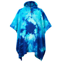 LLAMA WOOL UNISEX SOUTH AMERICAN PONCHO PULLOVER JACKET ABSTRACT SKY BLUE - $89.05