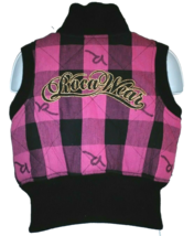 Roca Wear Girls Zip Front Quilted Vest Size 4 Pink Black Plaid - $17.63