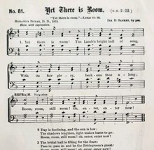 1883 Gospel Hymn Yet There Is A Room Sheet Music Victorian Religious ADB... - £11.34 GBP