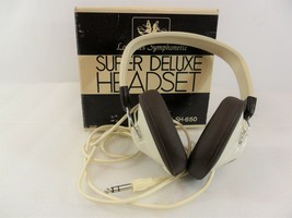Longines Symphonette Super Deluxe Headset LSH-650 Headphones White Soft Padding - £23.04 GBP