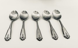 Rogers Co Stanley Roberts Norcrest Brentwood Teaspoons Floral Satin Set of 4 - £16.69 GBP