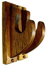 Finished Oak Gun Rack Hangers Rifle Shotgun or Sword Common Wall Display... - $27.99