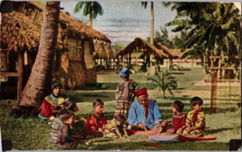Vtg Postcard, Seminole Indian Village in Miami Florida, Postmarked 1942 - £5.15 GBP
