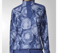 Adidas Golf Climawarm Blue Floral 1/2 zip Shag Fleece Lined XS - $483.01 MXN