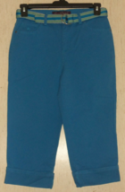 New Womens $50 Gloria Vanderbilt Blue &quot;Amanda&quot; Cuffed Capri Pant Size 4 - £22.19 GBP
