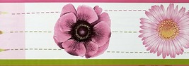 Dundee Deco MGAZBD2086 Peel and Stick Floral Pink, Green Poppy, Aster Fl... - £9.86 GBP
