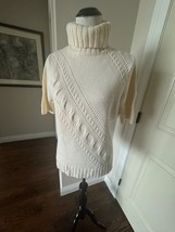 Nautica Cream Wool Blend Chunky Turtleneck SZ XL NWOT - $1,088.76 MXN