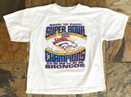 Vtg Denver Broncos Back to Back Super Bowl Champions 1999 Shirt-XL-NFL Football - £14.91 GBP