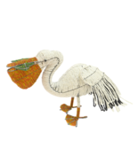 Handmade Beaded Pelican Ornament – Haitian Artisan Coastal Décor. - $66.50