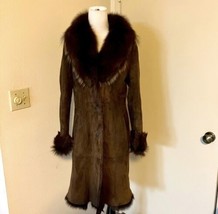 NORTH BEACH SHEARLING COAT- - Fox Fur Collar Vintage Coat - £1,237.54 GBP