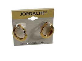 Vintage 90s Jordache Gold Tone Hoop Fashion Earrings New Old Stock - £9.49 GBP