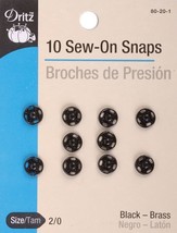 Dritz Sew-On Snaps 10 Per Pkg Black Size 2/0 - $440.07 MXN
