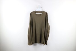 Vintage Eddie Bauer Mens XLT Distressed Blank Long Sleeve T-Shirt Olive Green - £15.58 GBP