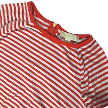 Michael Michael Kors Blouse Top Small Red White Striped Short Sleeve Emb... - £20.96 GBP