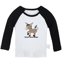 Future Farm Helper Funny Top Newborn Baby T-shirt Kids Animal Donkey Graphic Tee - £7.91 GBP+